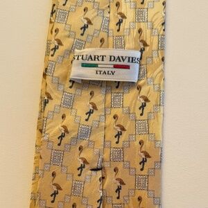 Vintage flamingoes Stuart Davies Italian silk tie